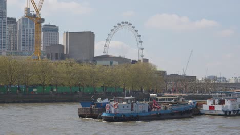 View-From-Boat-On-River-Thames-Approaching-Waterloo-Bridge-Showing-South-Bank-And-London-Eye-1